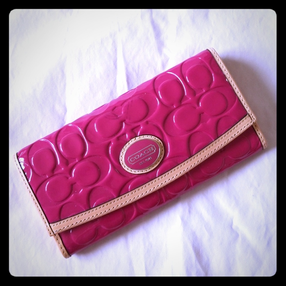 Coach Hot Pink Patent Leather Wallet